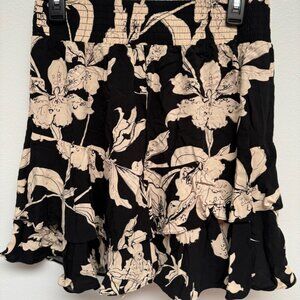 Women’s Cabi Ruffle Black Floral Skirt